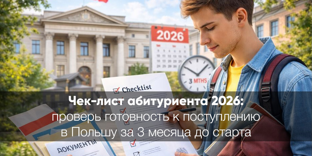 Чек-лист абитуриента 2026: проверь готовность к поступлению в Польшу за 3 месяца до старта
