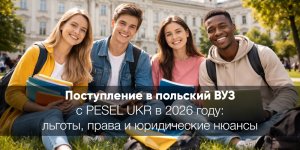 Поступление в польский ВУЗ с PESEL UKR в 2026 году: льготы, права и юридические нюансы