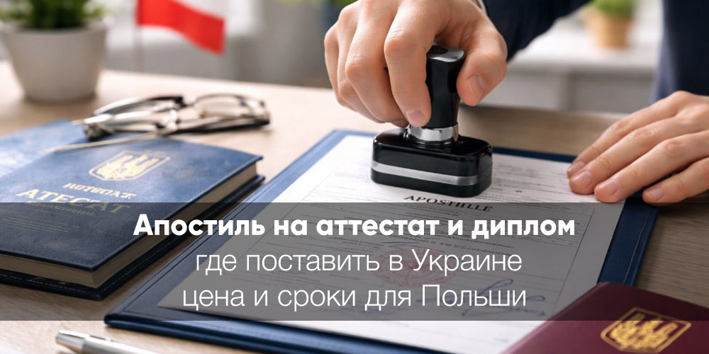 Апостиль на аттестат и диплом для Польши 2026: где поставить в Украине, цена и сроки
