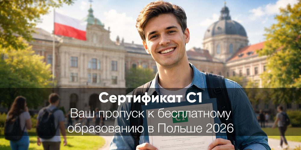 Сертификат C1: Ваш пропуск к бесплатному образованию в Польше 2026